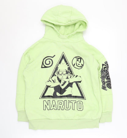 Naruto Boys Green Anime Hoodie, 9-10 Years, Graphic Print