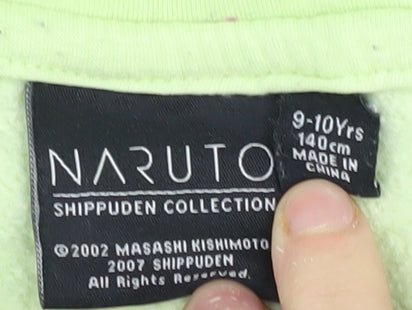 Naruto Boys Green Anime Hoodie, 9-10 Years, Graphic Print