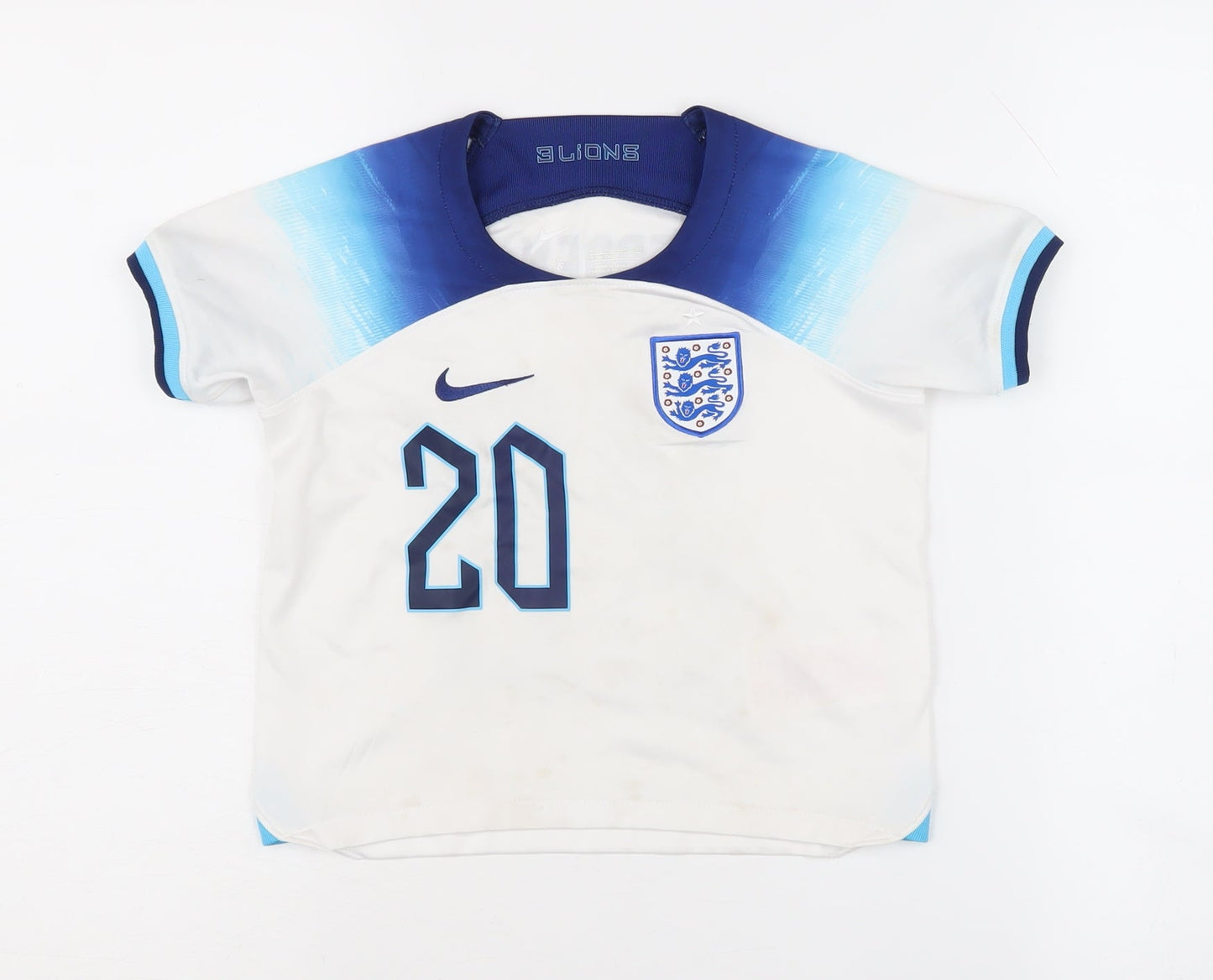 Nike Boys White & Blue Football Jersey XS