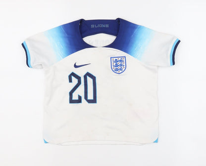 Nike Boys White & Blue Football Jersey XS