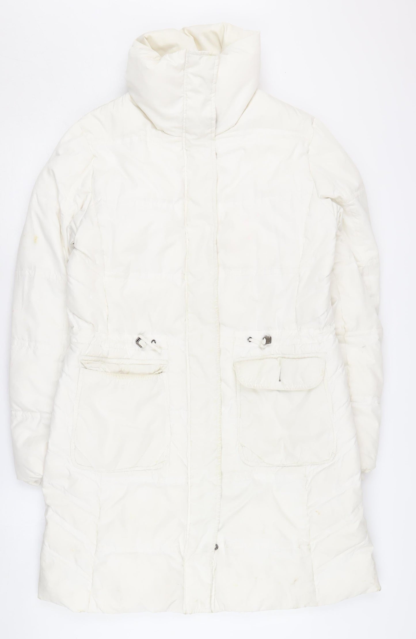 Esprit Women's M White Puffer Jacket, Hooded, Winter