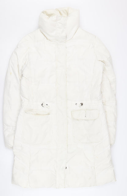 Esprit Women's M White Puffer Jacket, Hooded, Winter