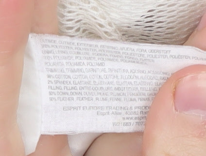 Esprit Women's M White Puffer Jacket, Hooded, Winter