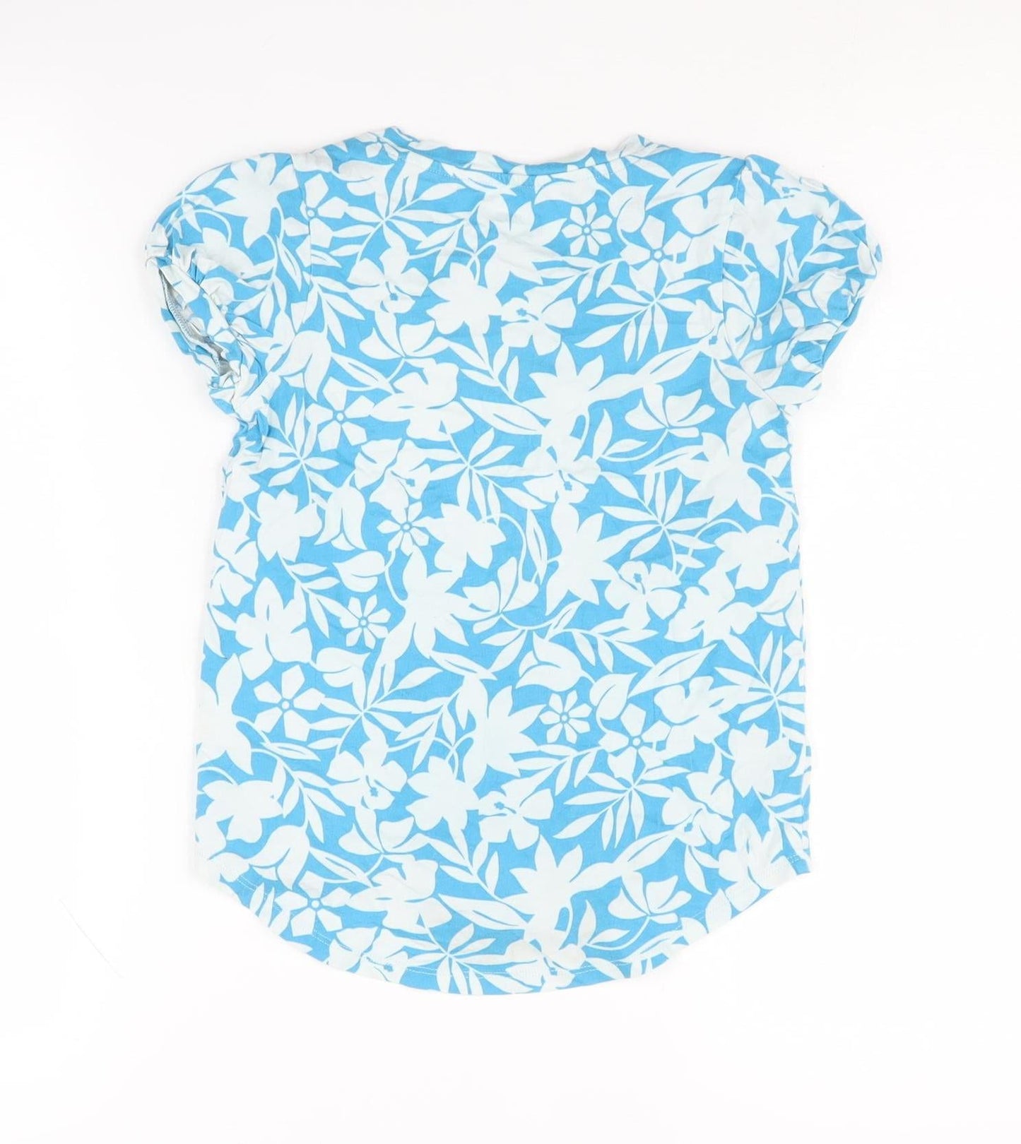 Lands' End Girls' Blue Floral T-Shirt, 8 Years