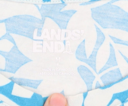 Lands' End Girls' Blue Floral T-Shirt, 8 Years
