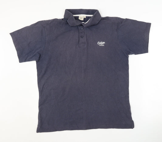 Cotton Traders Men's Blue Polo Shirt M