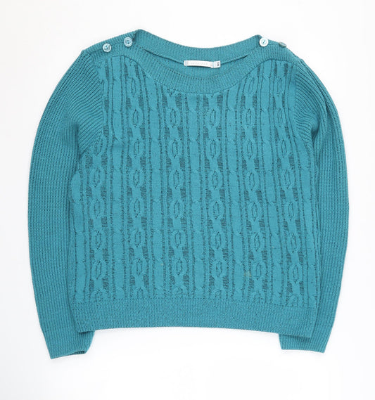 Womens UK Size M/L Lakeland Blue Pullover Jumper
