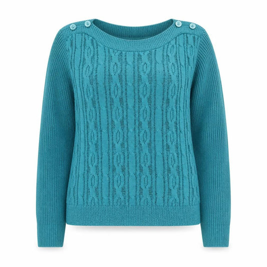 Womens UK Size M/L Lakeland Blue Pullover Jumper