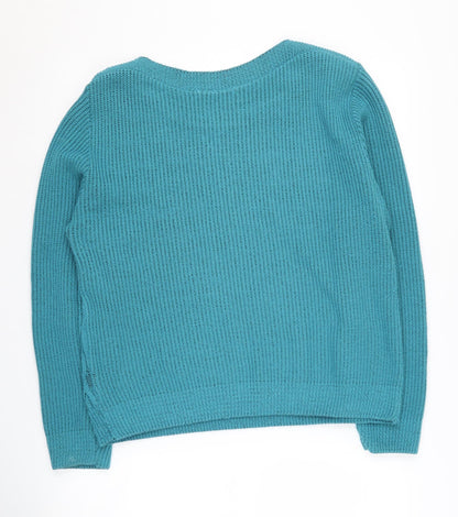 Womens UK Size M/L Lakeland Blue Pullover Jumper