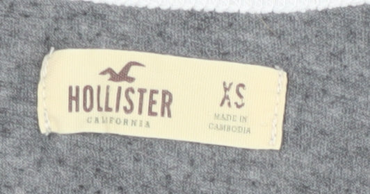 Womens UK Size XS Hollister Grey Basic T-Shirt