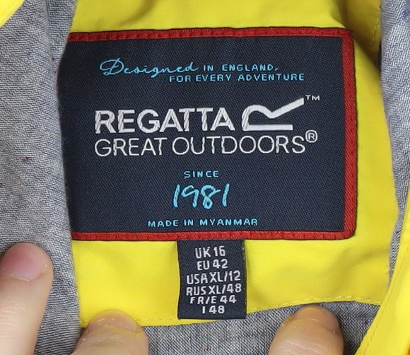 Womens UK Size 16 Regatta Yellow Rain Coat