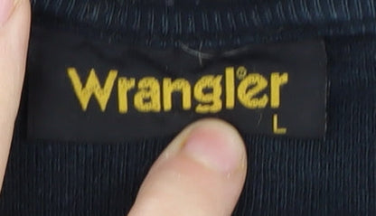 Wrangler Men's Black V-Neck T-Shirt, Size L