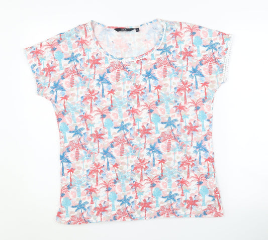 Womens UK Size S ISLE ESSENTIALS Multicoloured Basic T-Shirt
