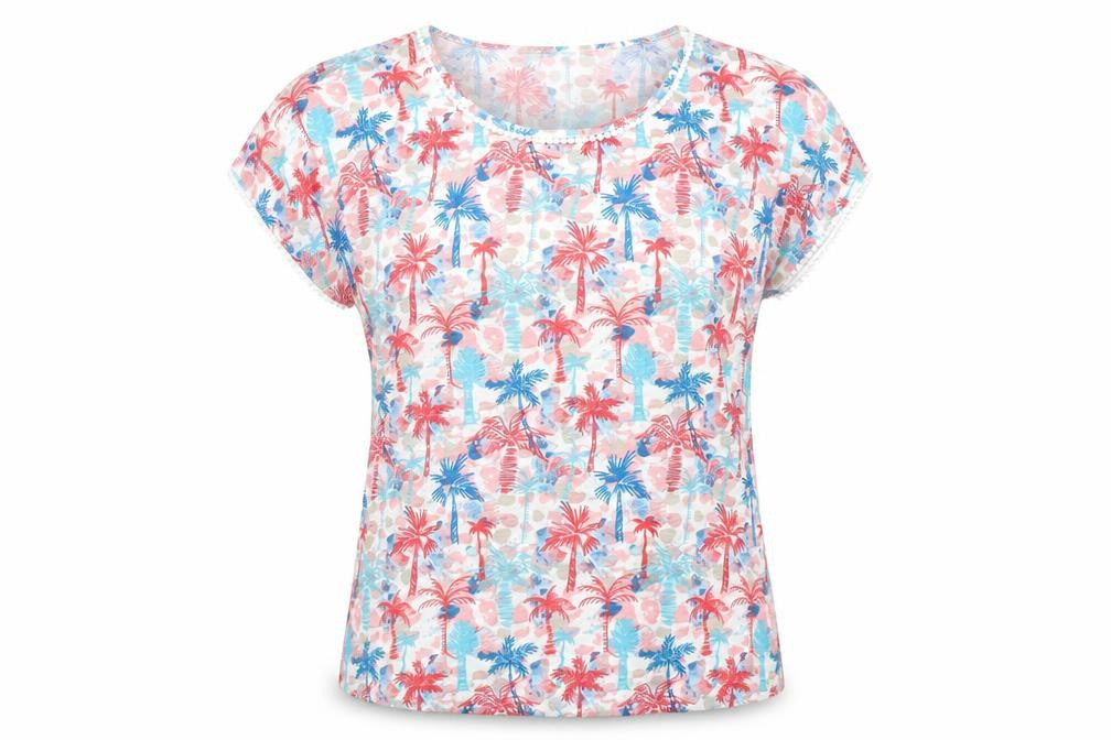 Womens UK Size S ISLE ESSENTIALS Multicoloured Basic T-Shirt