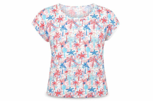 Womens UK Size S ISLE ESSENTIALS Multicoloured Basic T-Shirt