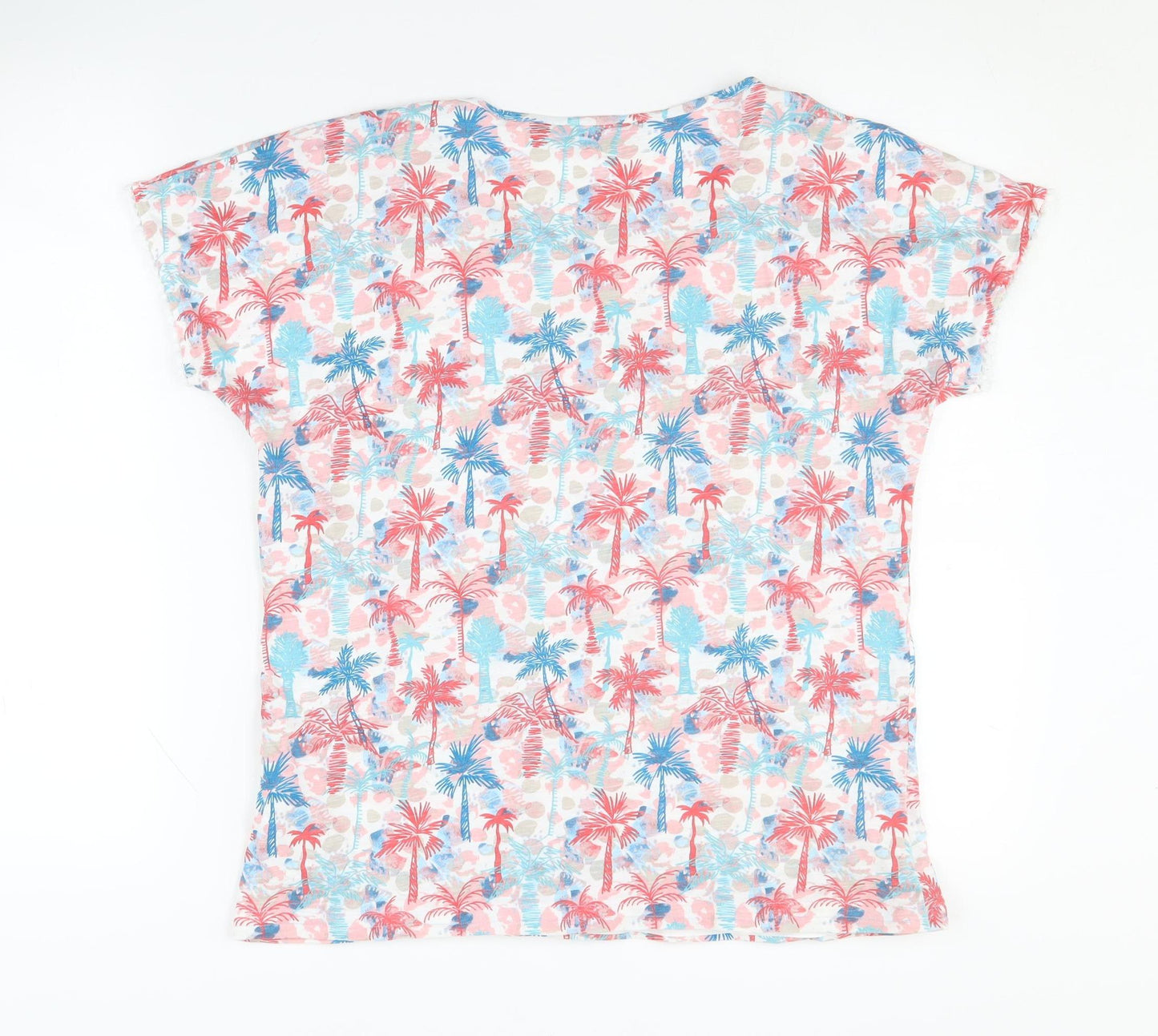 Womens UK Size S ISLE ESSENTIALS Multicoloured Basic T-Shirt