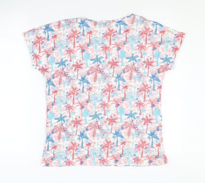 Womens UK Size S ISLE ESSENTIALS Multicoloured Basic T-Shirt