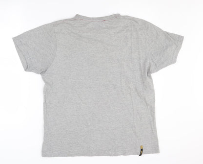 FLY53 Men's Grey Graphic Print T-Shirt L