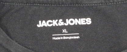 Mens UK Size XL JACK & JONES Black  T-Shirt