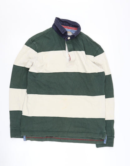 Howick Men’s Small Green Stripe Long Sleeve Polo