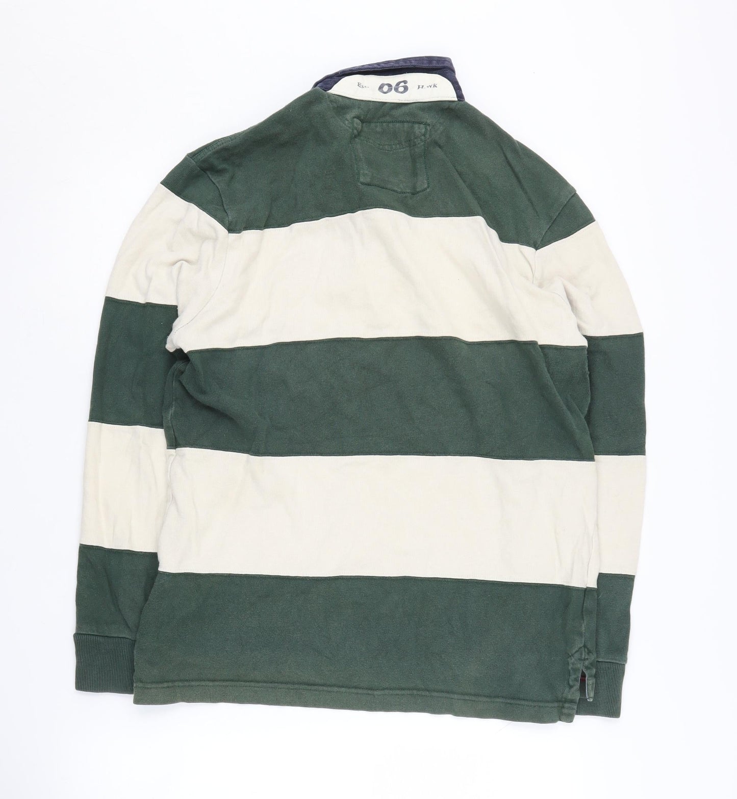 Howick Men’s Small Green Stripe Long Sleeve Polo
