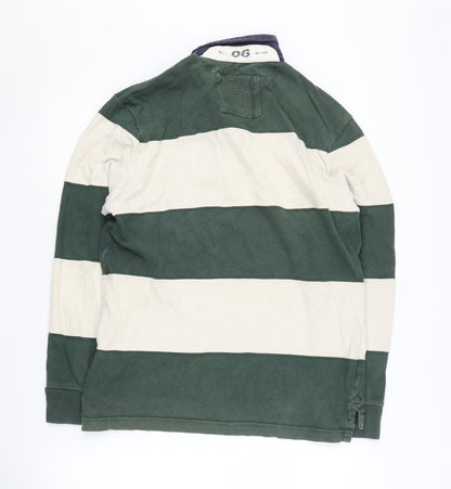 Howick Men’s Small Green Stripe Long Sleeve Polo