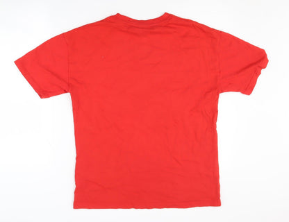 Unisex Adults UK Size XS Disney Red Basic T-Shirt