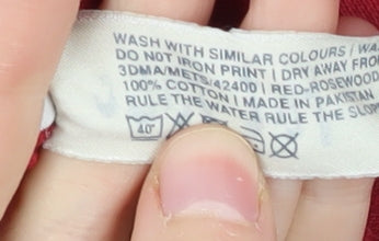 Fat Face Men's Red Cotton Polo Shirt Small