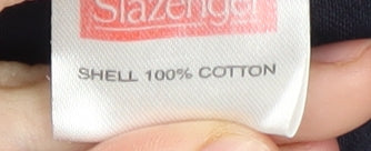 Slazenger Men's Blue V-Neck T-Shirt, Medium, Cotton, Logo Accent