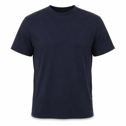 Front view of ASOS Design Blue Crew Neck T-Shirt, Men's L, Cotton Casual