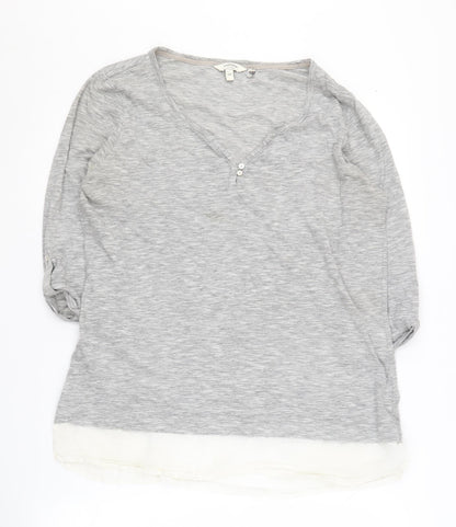 Womens UK Size 14 Fat Face Grey Henley Jumper