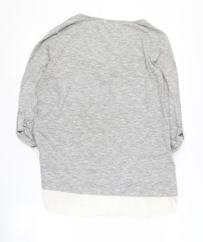 Womens UK Size 14 Fat Face Grey Henley Jumper