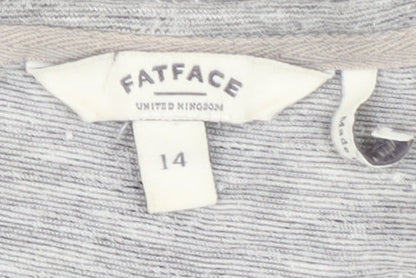 Womens UK Size 14 Fat Face Grey Henley Jumper