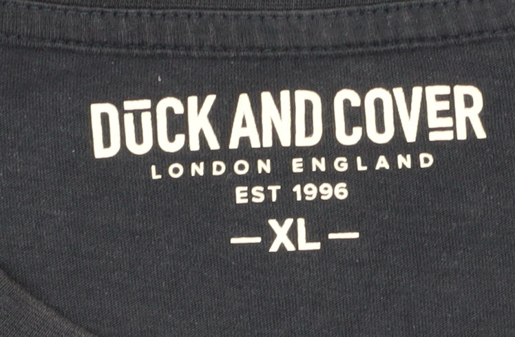 Mens UK Size XL Duck and Cover Blue  T-Shirt