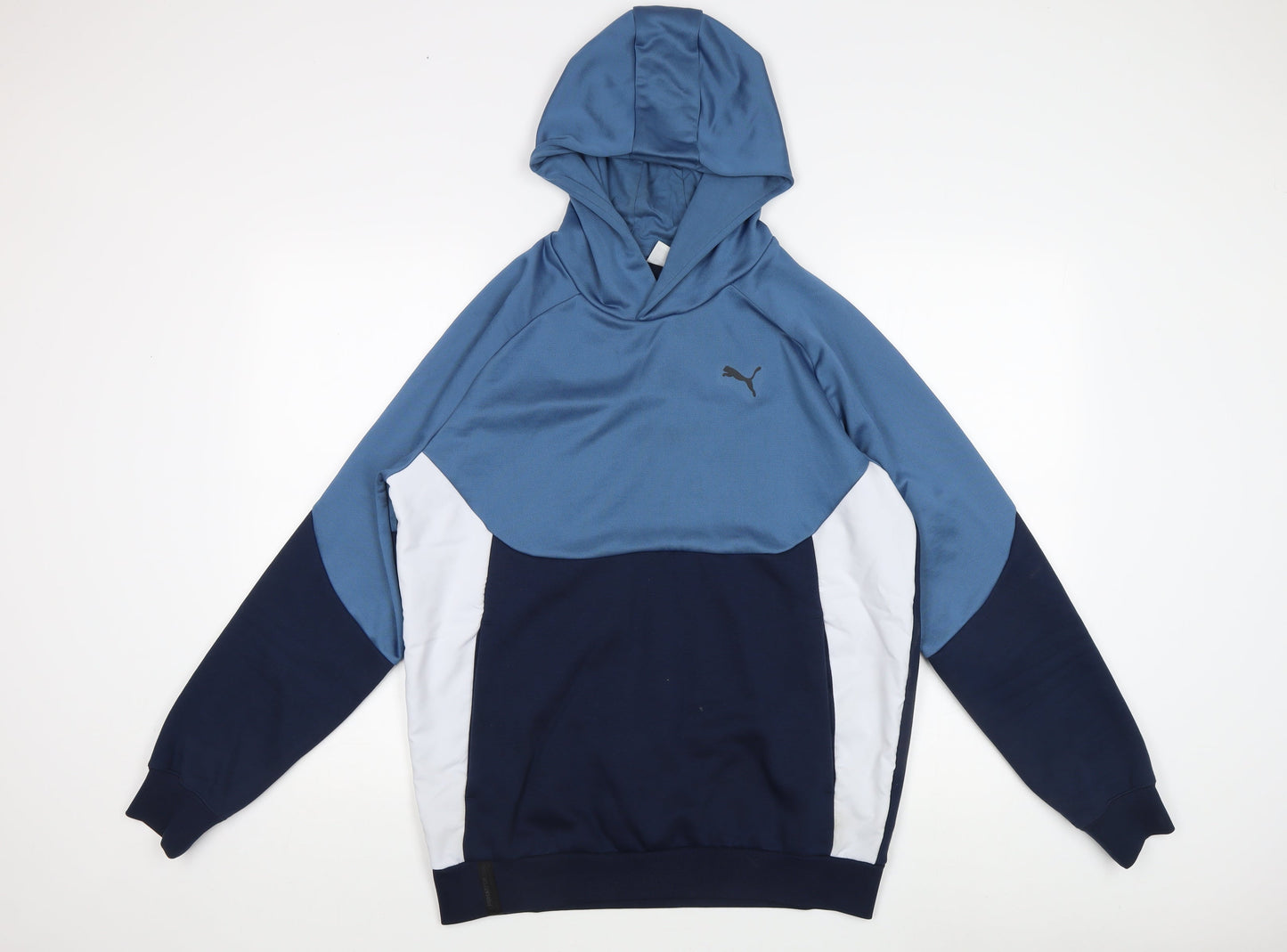 Mens UK Size M PUMA Blue Pullover Hoodie