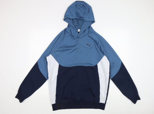 Mens UK Size M PUMA Blue Pullover Hoodie