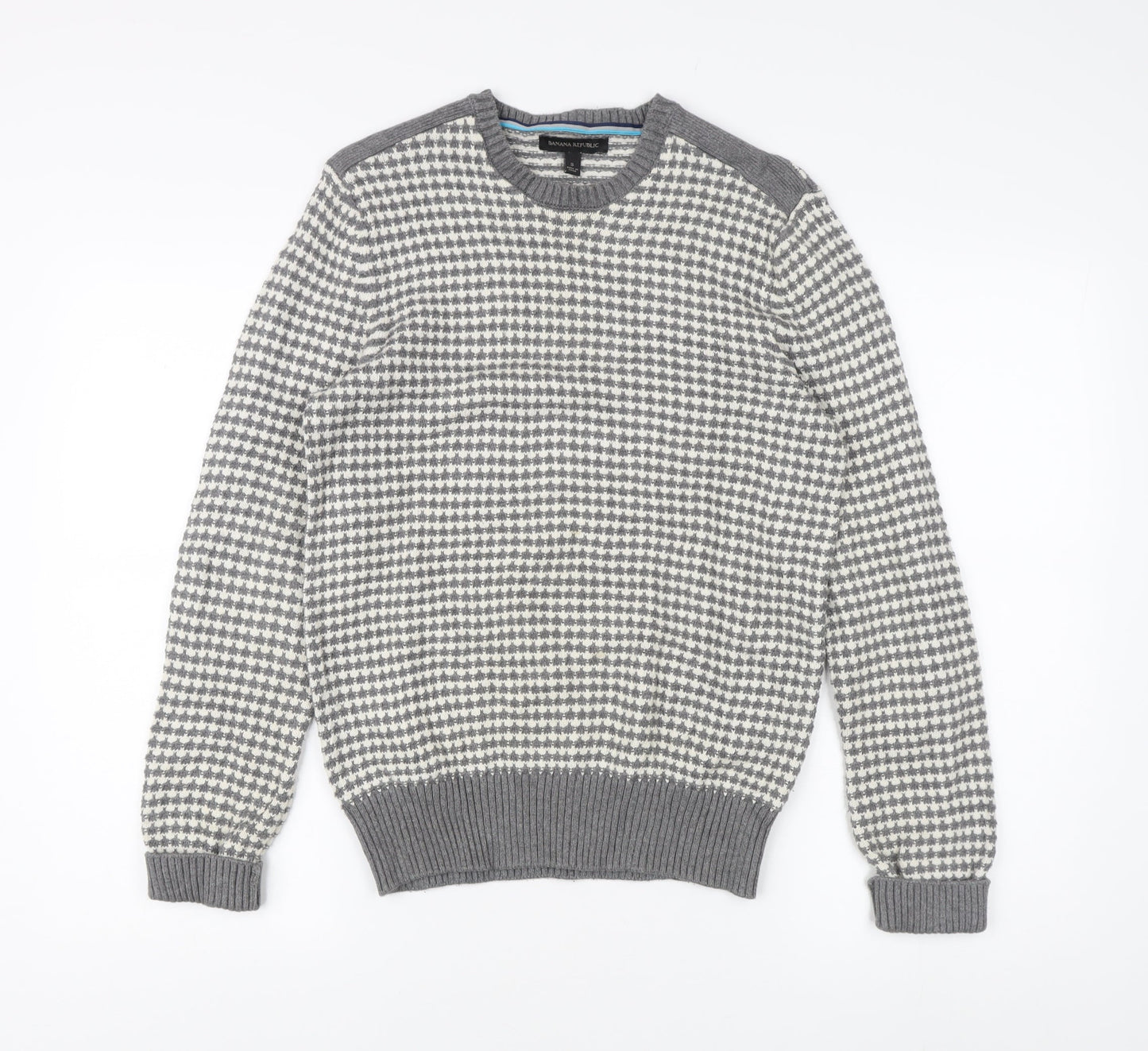 Banana Republic Men's Grey S Geometric Knit Pullover