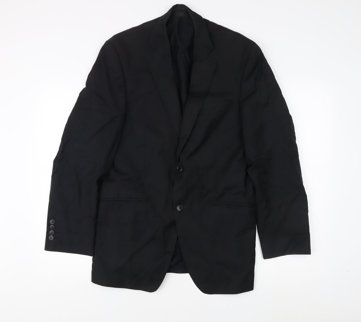 Marks and Spencer Black Wool Travel Blazer M