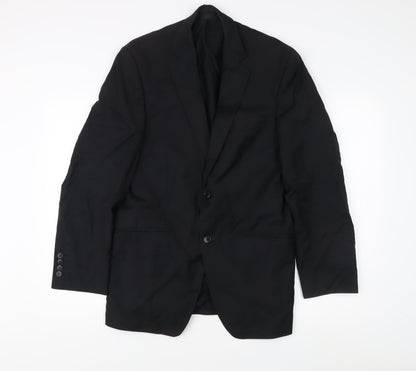 Marks and Spencer Black Wool Travel Blazer M
