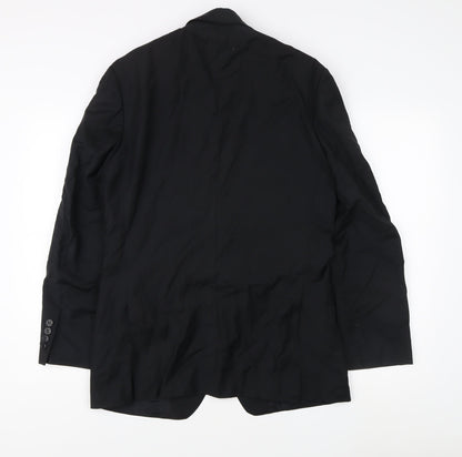 Marks and Spencer Black Wool Travel Blazer M