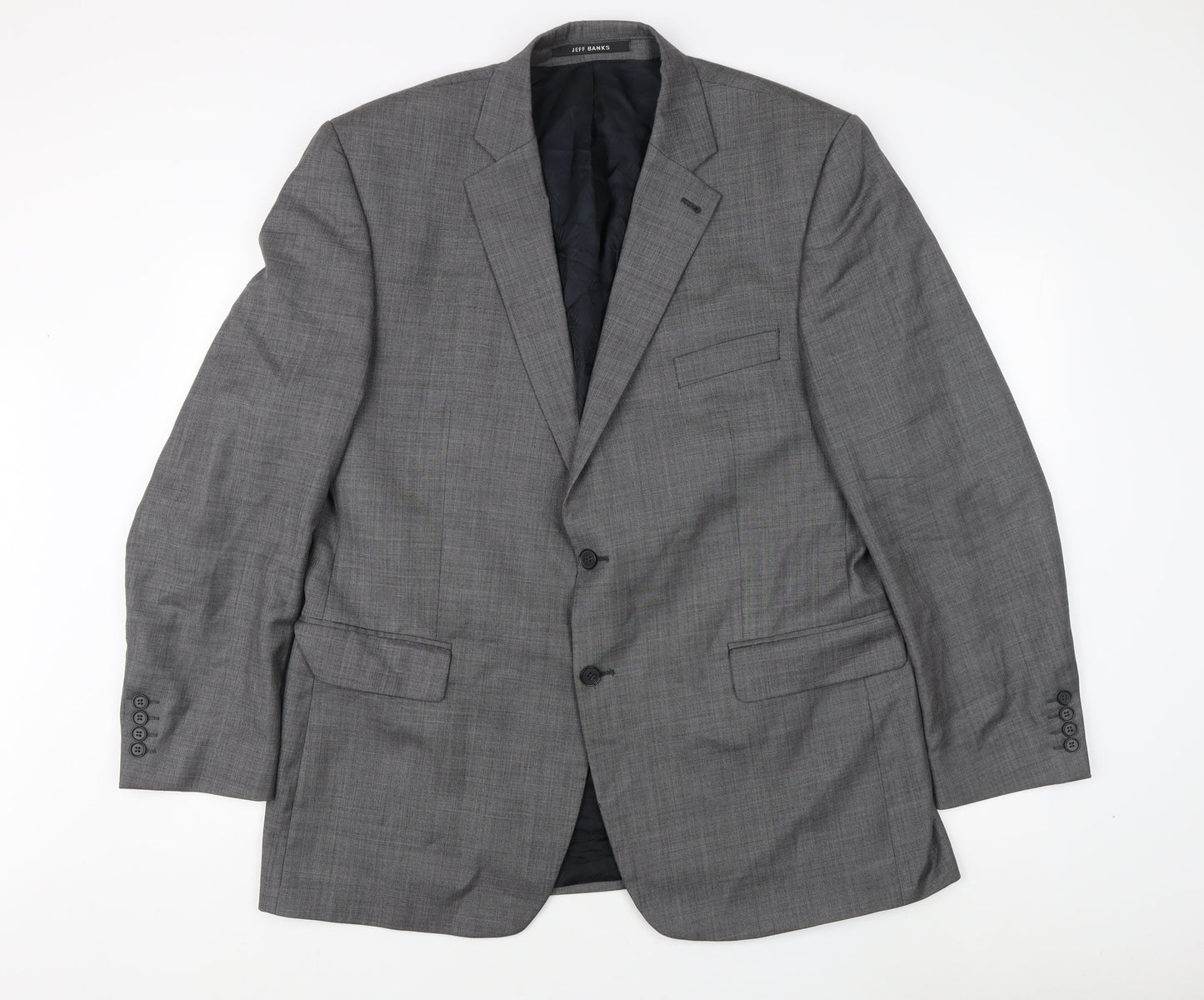Mens UK Size 46 Jeff Banks Regular Grey Suit Jacket