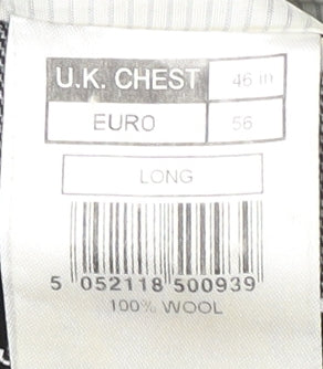 Mens UK Size 46 Jeff Banks Regular Grey Suit Jacket