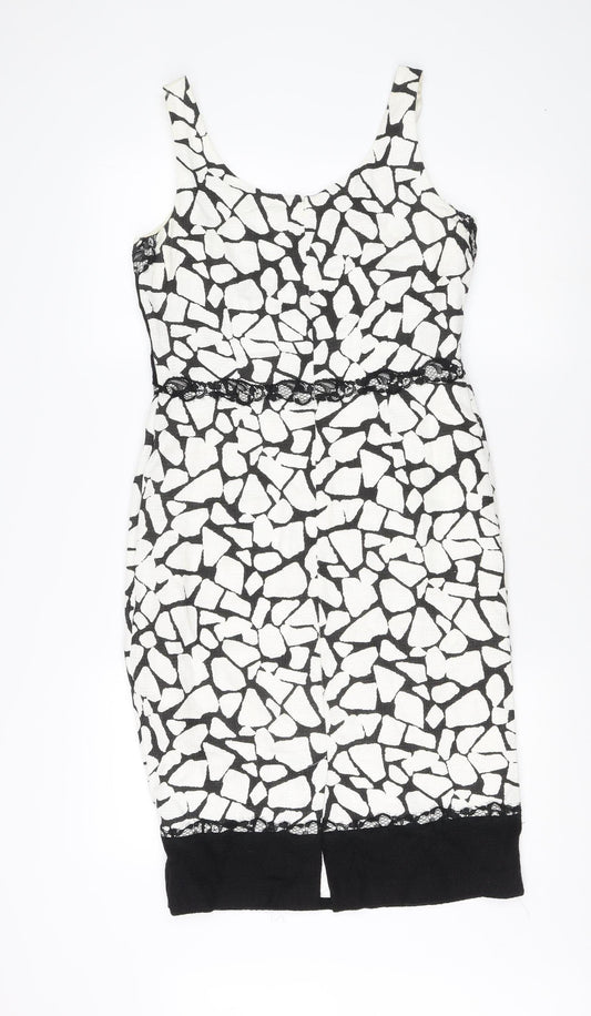 GOLD Women's Geometric Sheath Dress Size 10