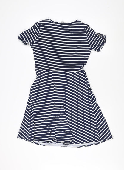 Dorothy Perkins Petite Striped Dress, Size 10, Navy/White