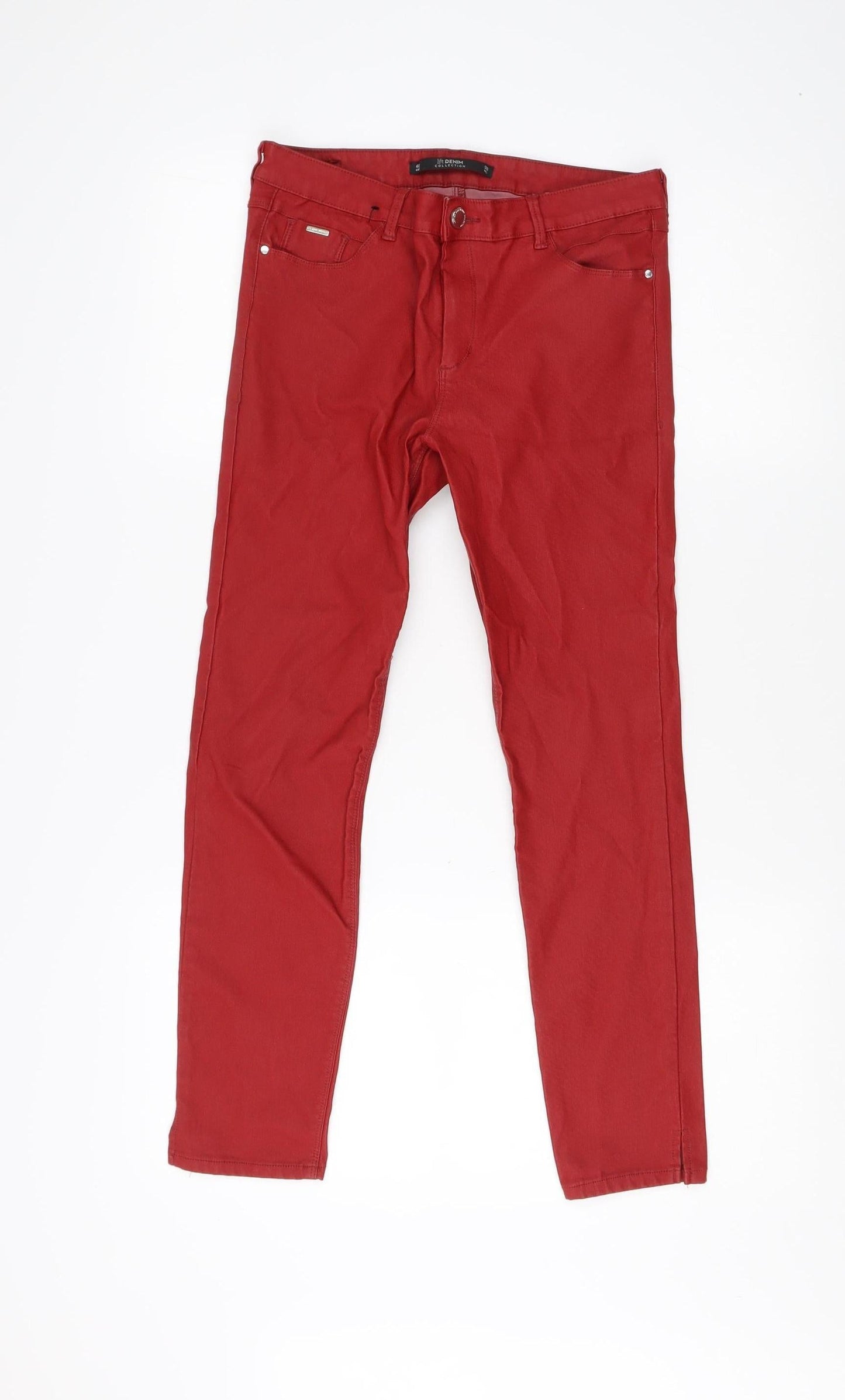 1f Denim Collection Women's Red Skinny Trousers - Size 12