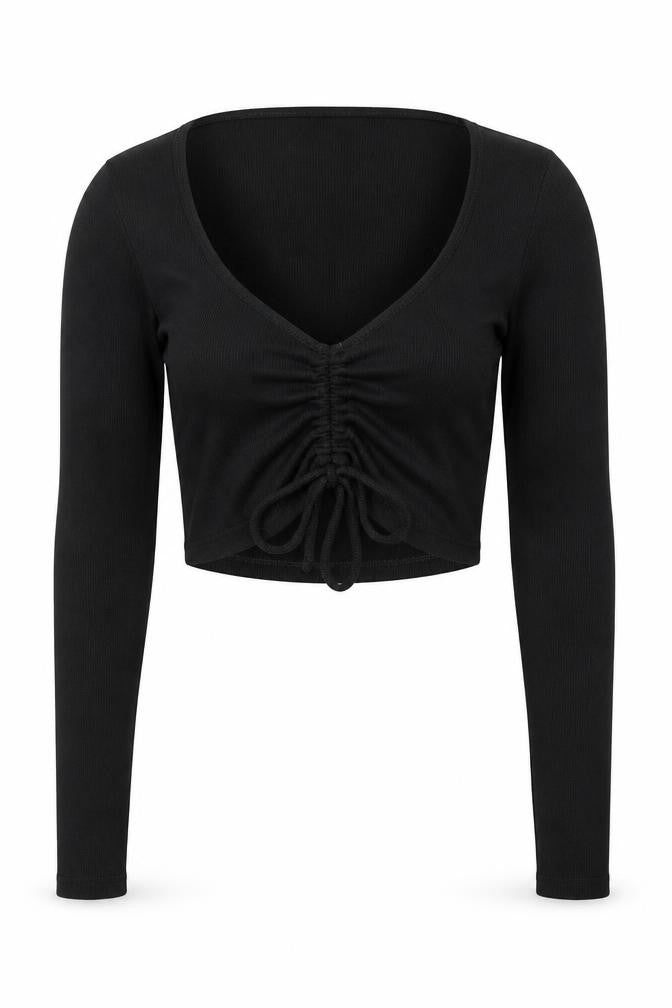 Womens UK Size S Zara Black Cropped Blouse