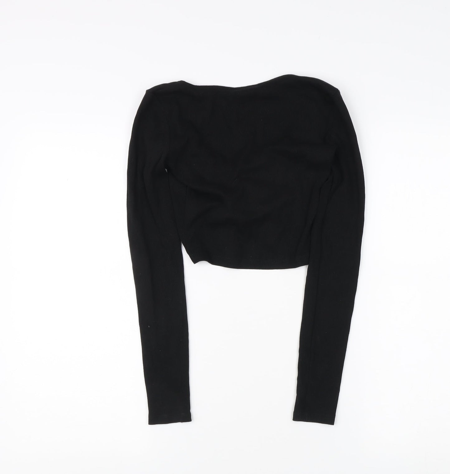 Womens UK Size S Zara Black Cropped Blouse