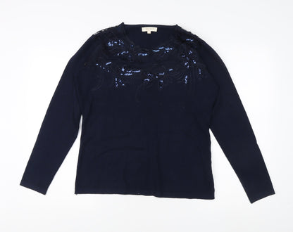 Bluoltre Jeans Women's Blue Pullover Jumper L