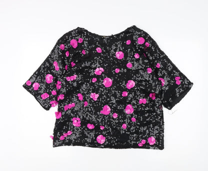 Womens UK Size S Frank Usher Black Basic Blouse