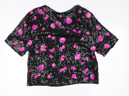 Womens UK Size S Frank Usher Black Basic Blouse